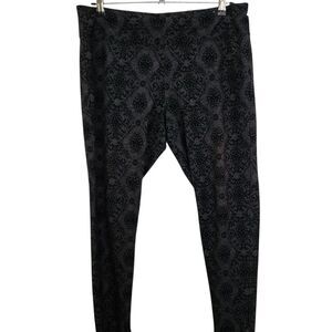 Mudd Womens Black Gray Paisley Pattern Leggings Size XL